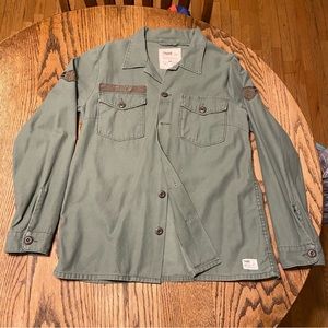 TNA Khaki Army Green Button Up Shirt